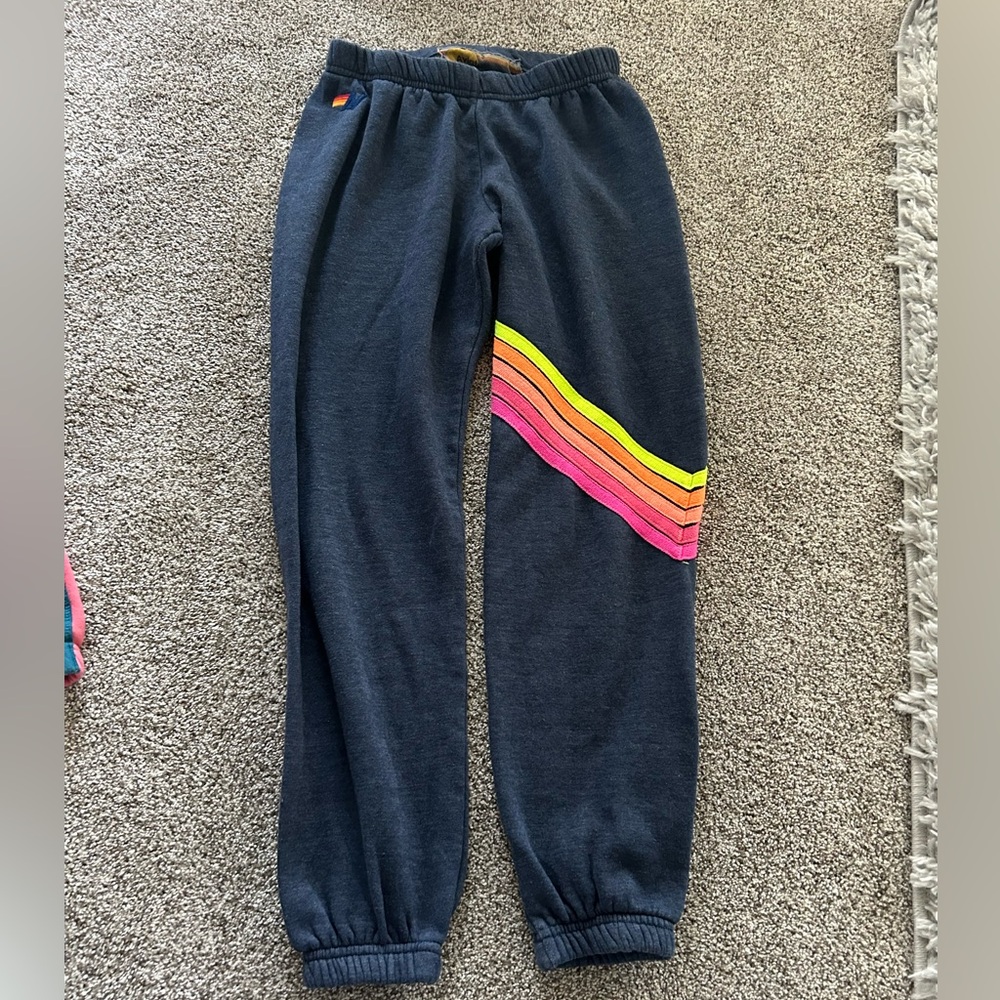 AVIATOR NATION SWEATPANTS- navy blue chevron stripe sweats
